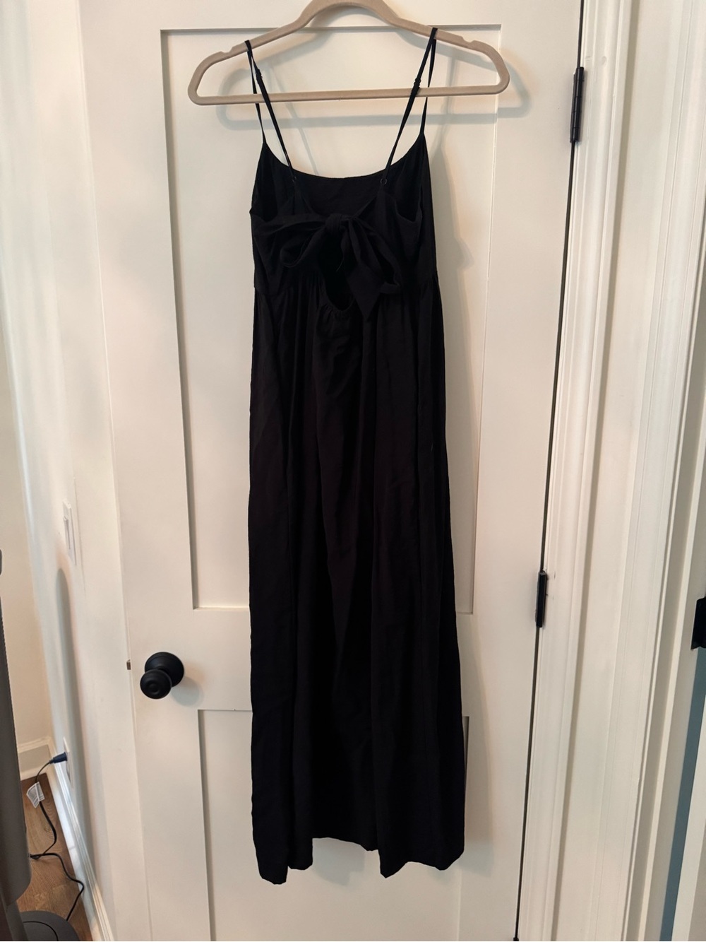 a new day Black Spaghetti-Strap Tie-Front Maxi Dress
